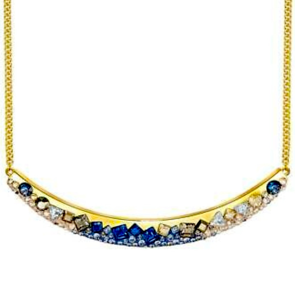 Swarovski Freckle Crystal Pointiage Galaxy Gold-plated Necklace 5226101 blue